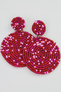 Beaded Double Circle Earrings