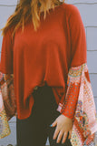 Paisley Print Waffle Knit Top