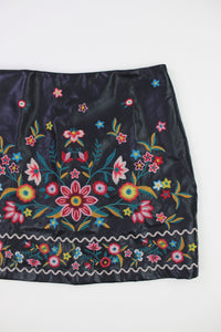 Floral Embroidered Mini Skirt