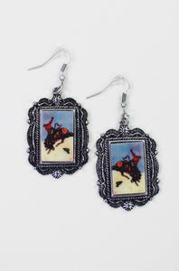 Cowboy Framed Drop Earring